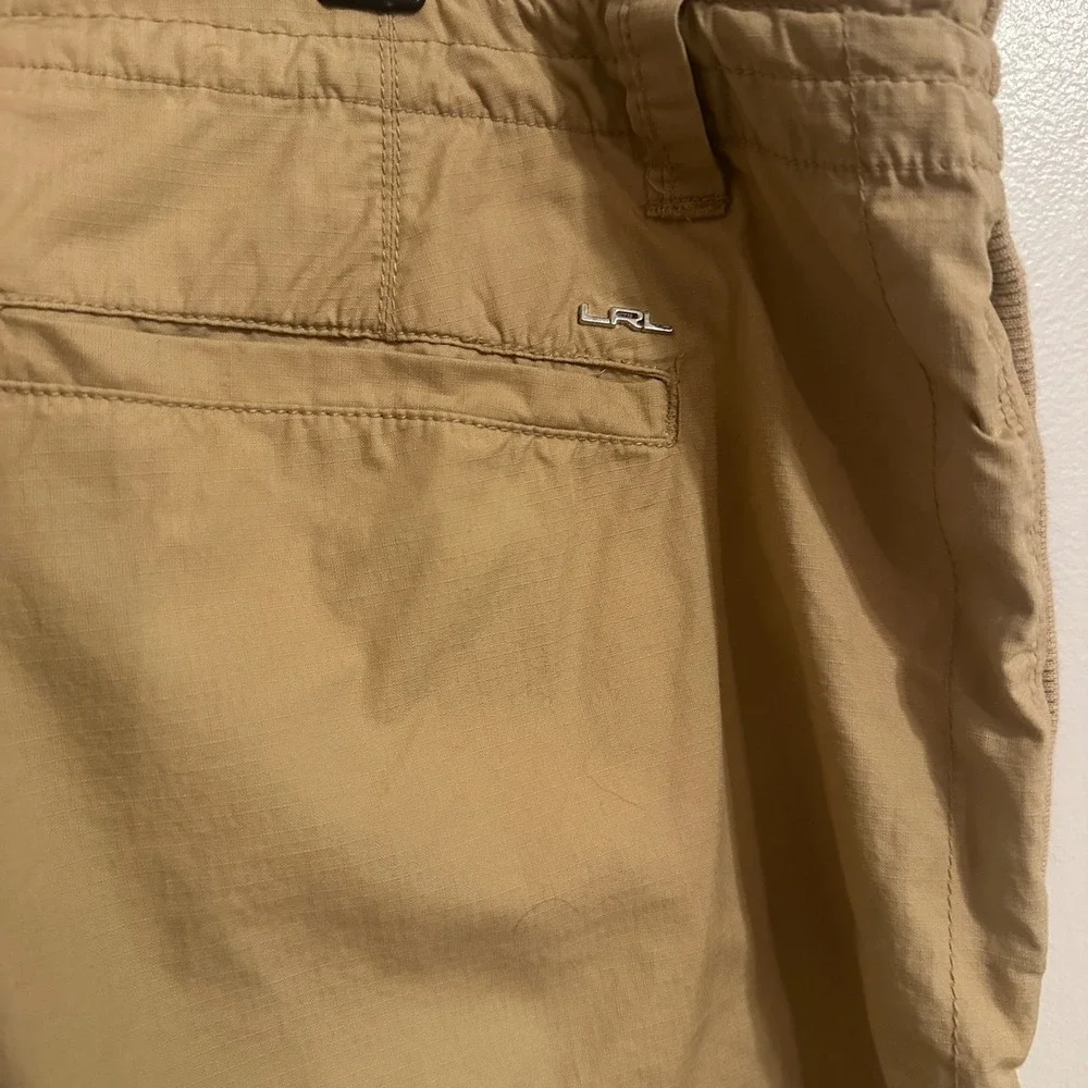 Lauren Active Ralph‎ Lauren Khaki Shorts Cuffed Drawstring Casual Size 12